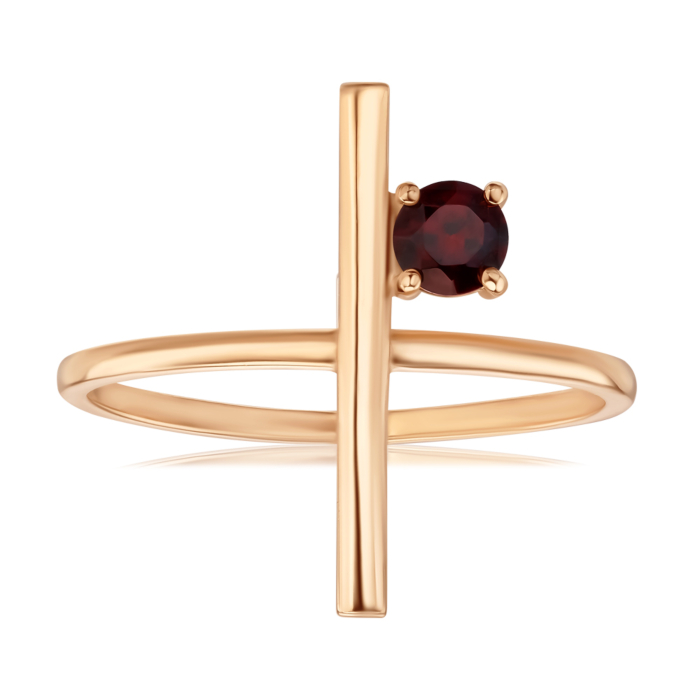 Каблучка з червоного золота з гранатом. Артикул 530450/01/0/5300
