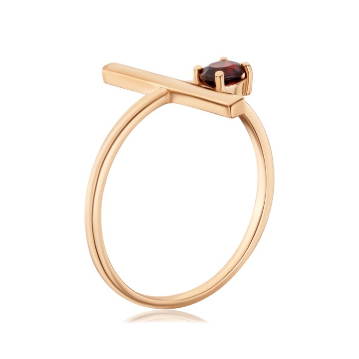 Каблучка з червоного золота з гранатом. Артикул 530450/01/0/5300
