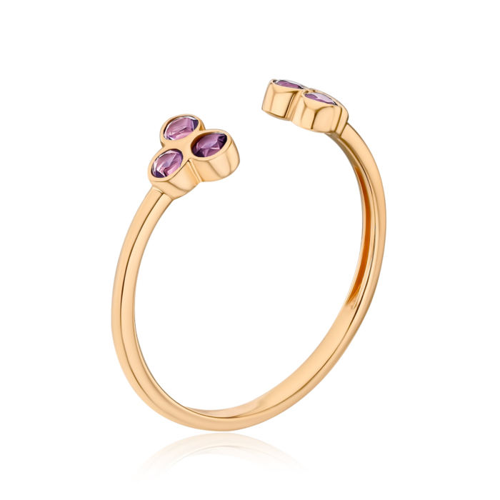 Золотое кольцо с аметистом 530466/01/0/7115