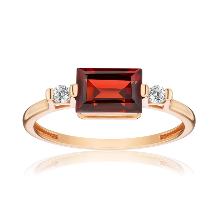 Золота каблучка з гранатом 530468/01/0/5864