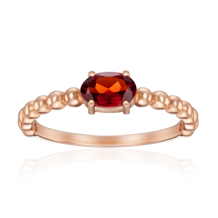 Золотое кольцо с гранатом. Артикул 530472/01/0/5188