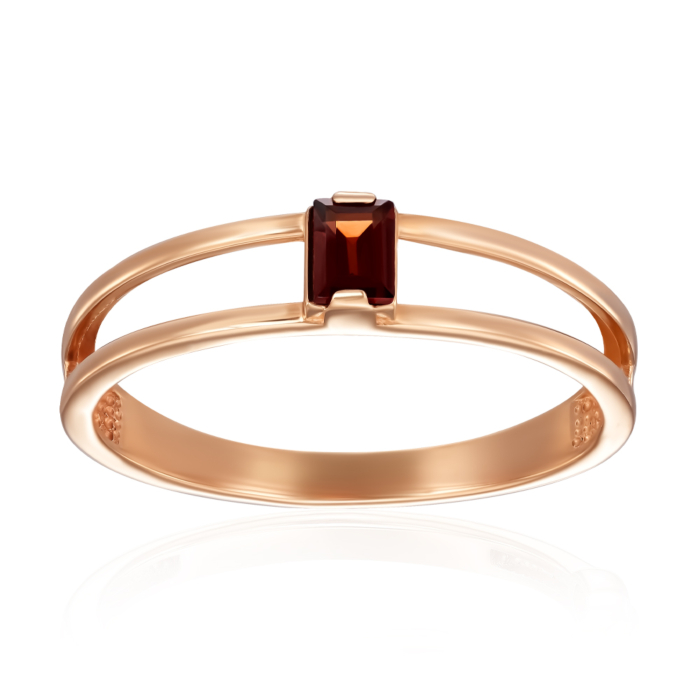 Золотое кольцо с гранатом. Артикул 530473/01/0/7839
