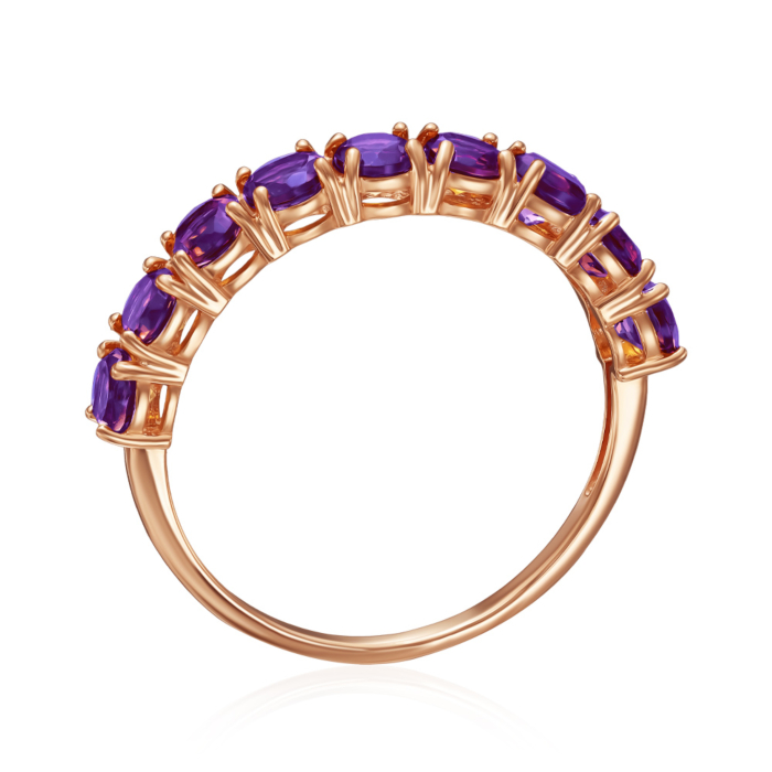 Золота каблучка з аметистом. Артикул 530480/01/0/7888