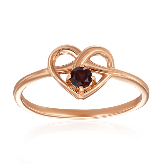 Золота каблучка з гранатом. Артикул 530482/01/0/5137