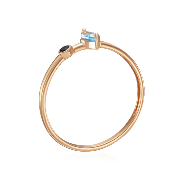 Золотое кольцо с топазом и фианитом. Артикул 530483/01/1/7833