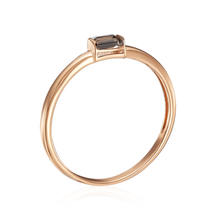 Золотое кольцо с раухтопазом. Артикул 530485/01/0/7720