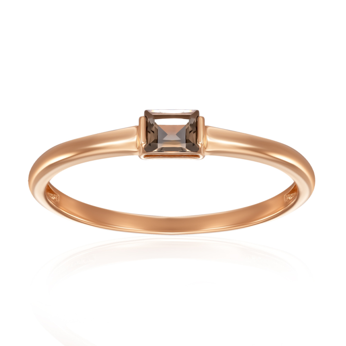 Золотое кольцо с раухтопазом. Артикул 530485/01/0/7720