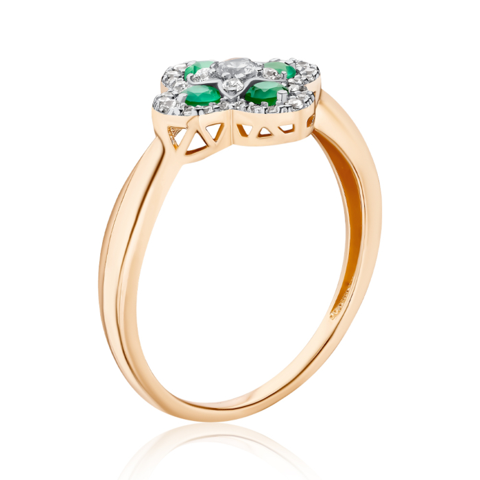 Золота каблучка з агатом та фіанітами. Артикул 530493/01/1/16039