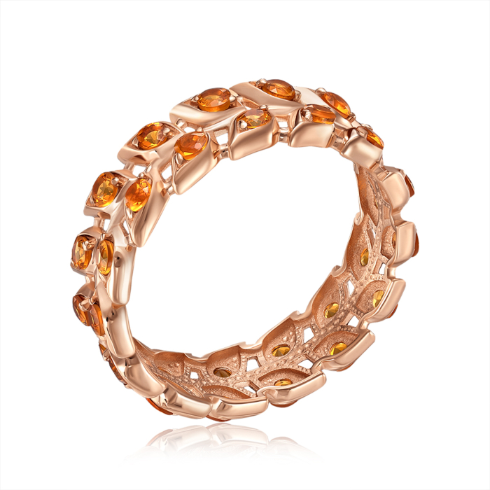 Золотое кольцо с цитрином. Артикул 530496/01/0/5444