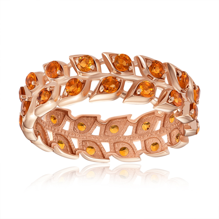 Золотое кольцо с цитрином. Артикул 530496/01/0/5444