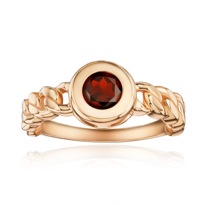 Золота каблучка з гранатом 530498/01/0/5074