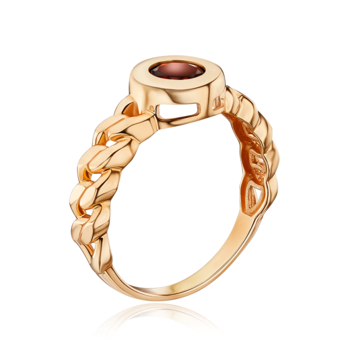 Золота каблучка з гранатом 530498/01/0/5074