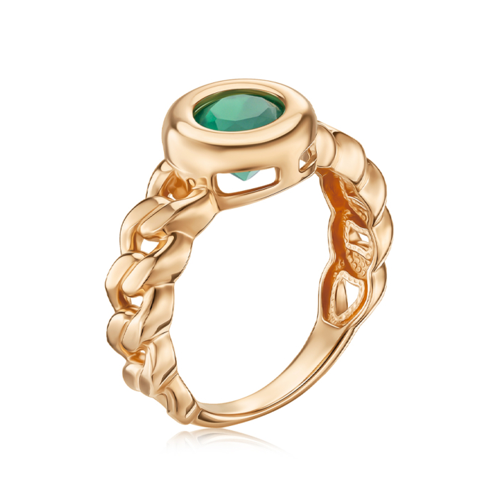 Золотое кольцо с агатом 530498/01/0/6576