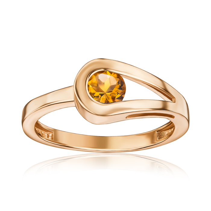 Золота каблучка з цитрином. Артикул 530499/01/0/16033