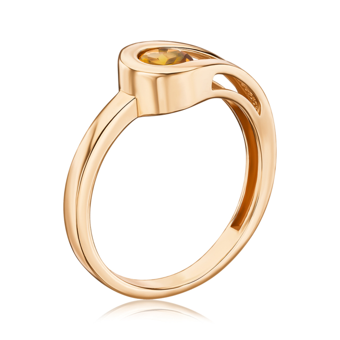 Золота каблучка з цитрином. Артикул 530499/01/0/16033