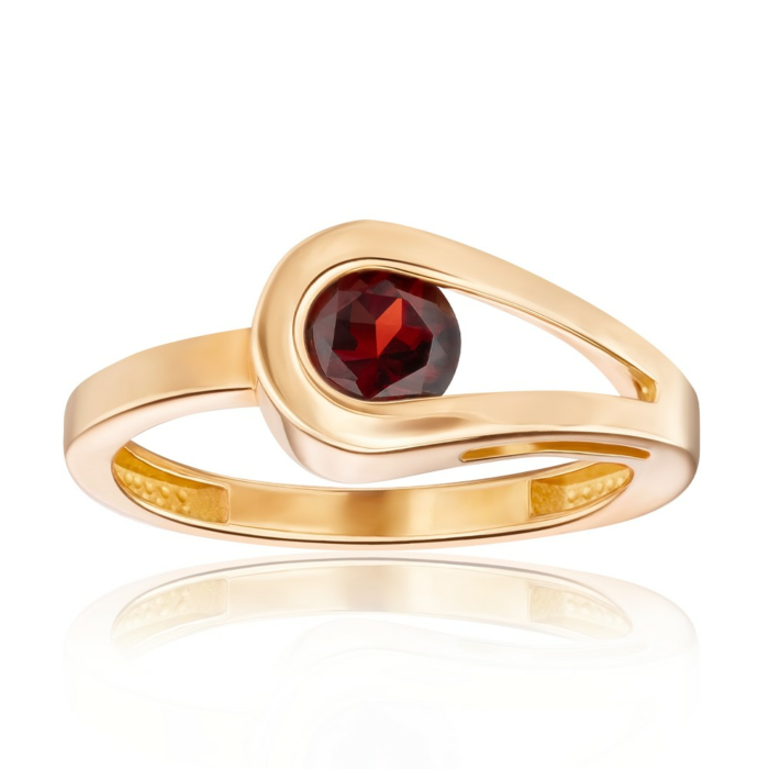 Золота каблучка з гранатом. Артикул 530499/01/0/5086