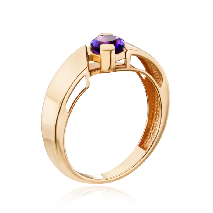 Золота каблучка з аметистом 530501/01/0/5758