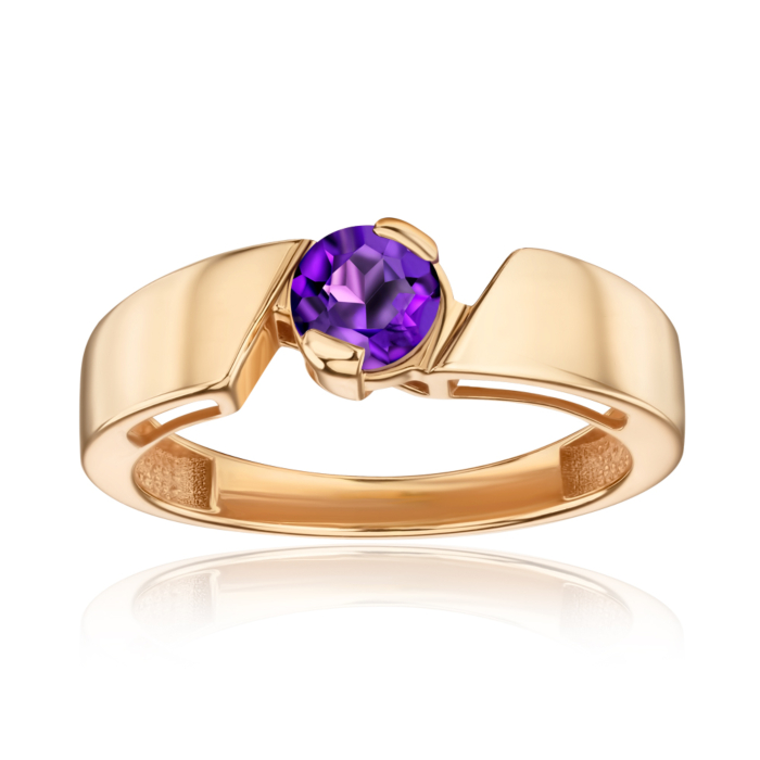 Золота каблучка з аметистом 530501/01/0/5758