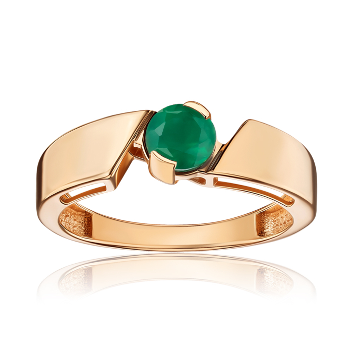 Золотое кольцо с агатом 530501/01/0/5911