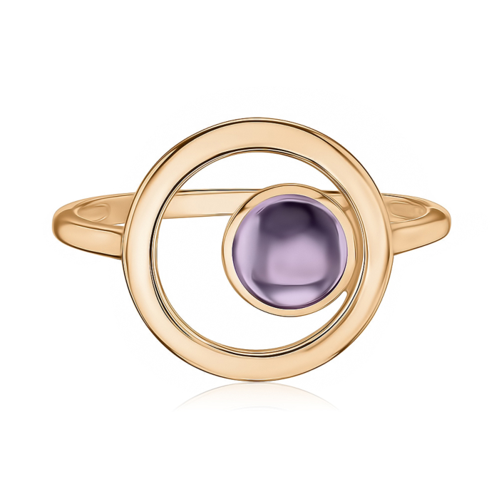 Золотое кольцо с аметистом 530505/01/0/16280