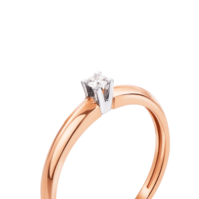 Золотое кольцо с бриллиантом. Артикул 53065/2.5