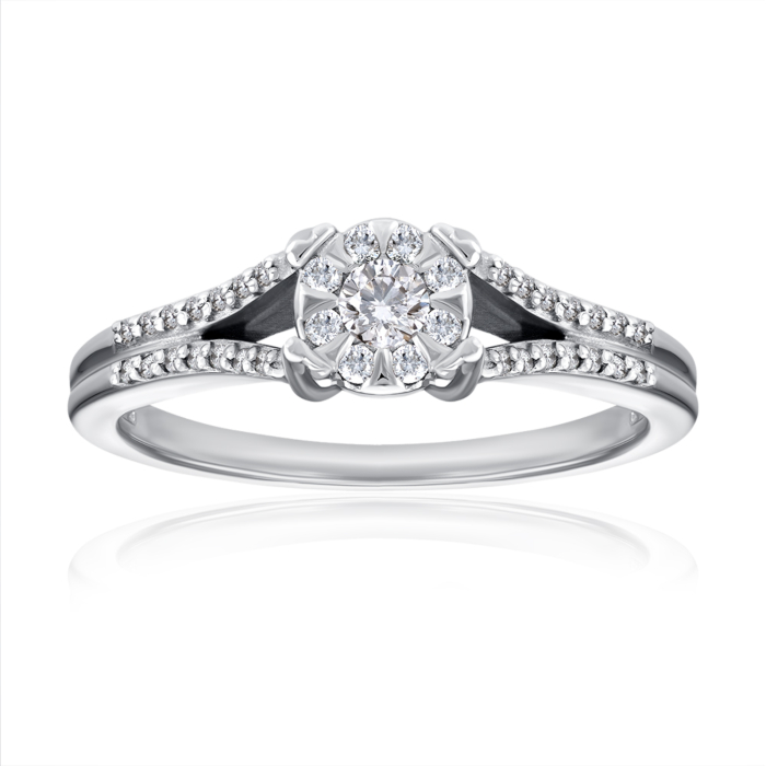 Золота каблучка з діамантами. Артикул 53072/02/1/8290