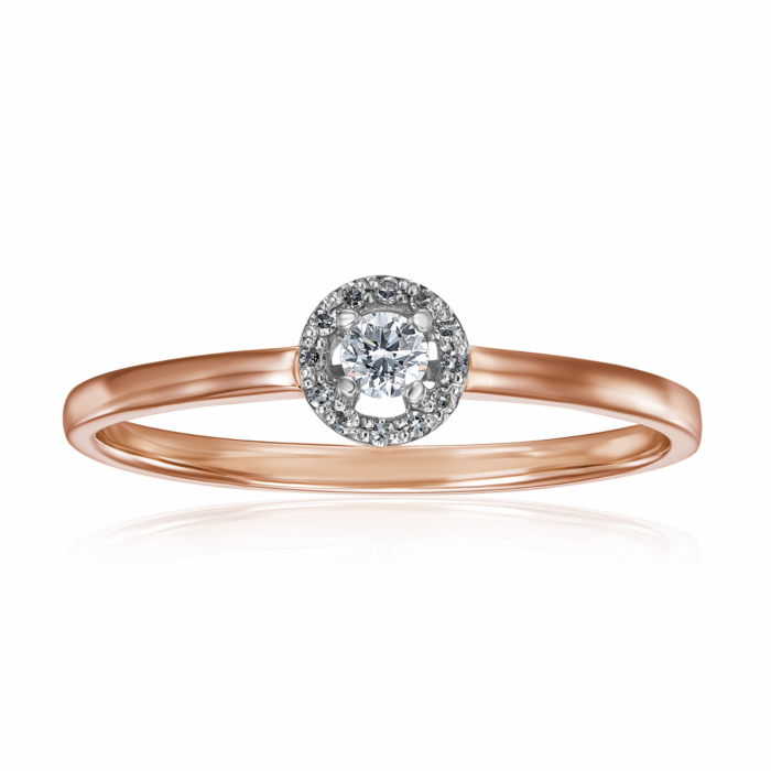 Золота каблучка з діамантами. Артикул 53085/2.5