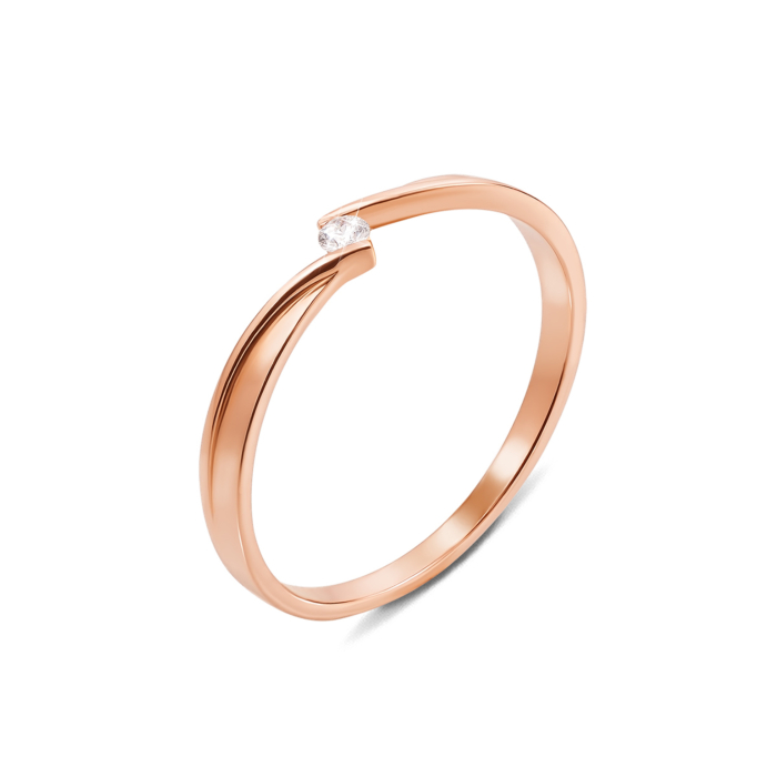 Золота каблучка з діамантом. Артикул 53094/2
