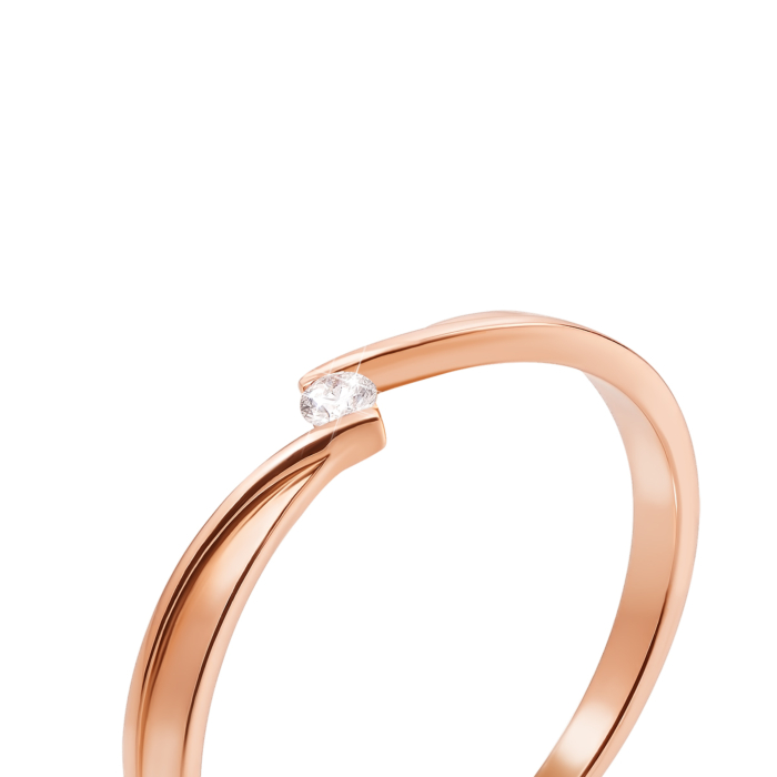 Золота каблучка з діамантом. Артикул 53094/2