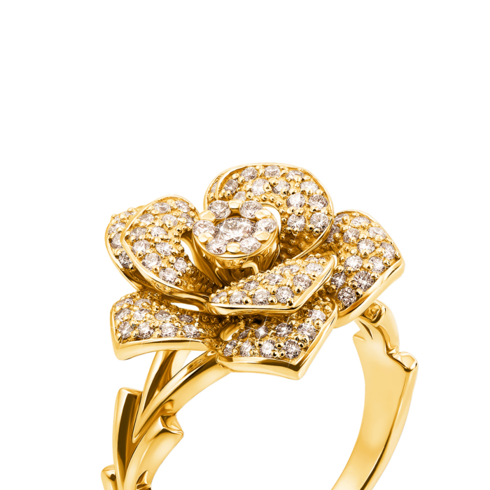 Золота каблучка з діамантами. Артикул 53100/03/1/8021