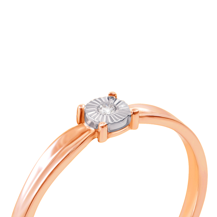 Золотое кольцо с бриллиантом. Артикул 53110/1.5