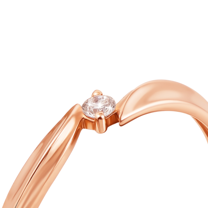 Золота каблучка з діамантом. Артикул 53115/2