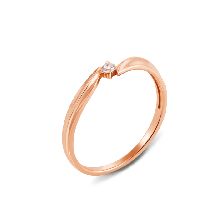Золота каблучка з діамантом. Артикул 53115/2