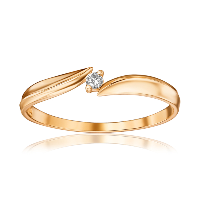 Золота каблучка з діамантом 53115/01/0/8581