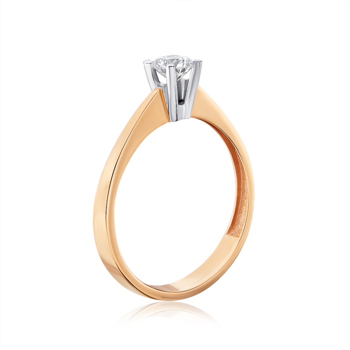 Золотое кольцо с экобриллиантом. Артикул 53130-4.5-L/14/1/11899