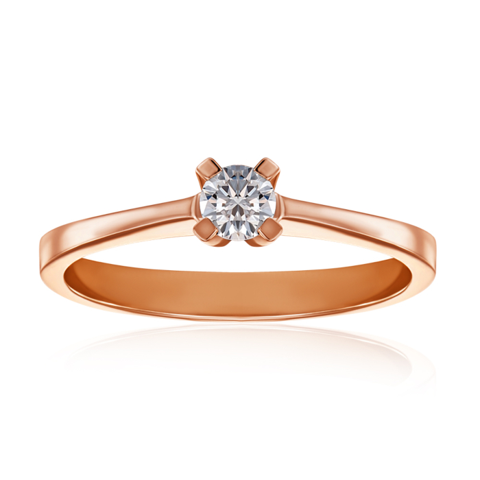 Золотое кольцо с бриллиантом. Артикул 53130/01/0/8312