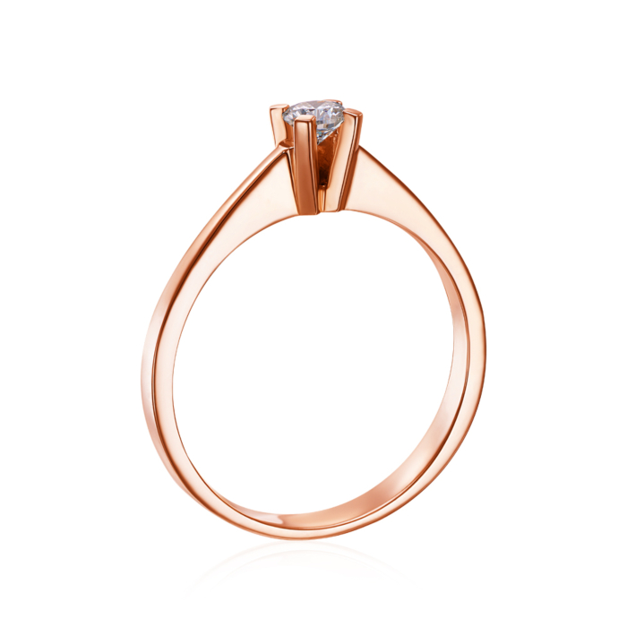 Золотое кольцо с бриллиантом. Артикул 53130/01/0/8312