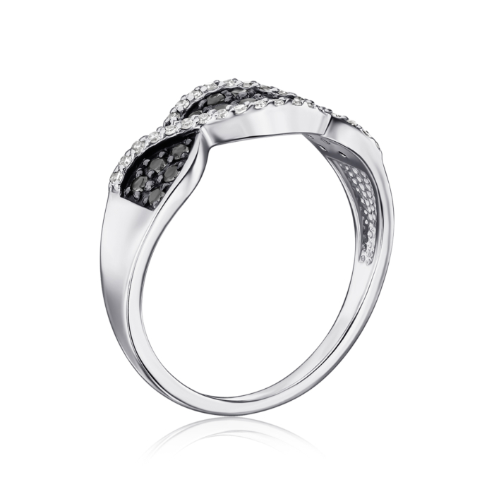 Каблучка з білого золота з діамантами 53142/02/1/11774