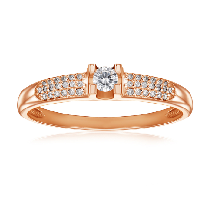 Золотое кольцо с бриллиантами. Артикул 53146/3