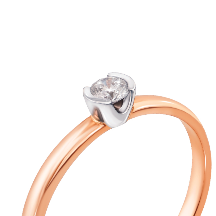 Золотое кольцо с бриллиантом. Артикул 53151/3