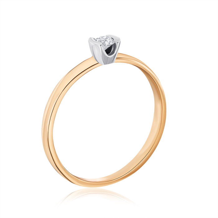 Золотое кольцо с бриллиантом. Артикул 53151/14/1/8602