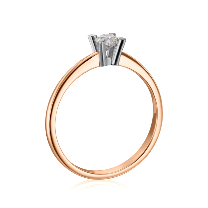 Золотое кольцо с бриллиантом. Артикул 53187/14/1/8310