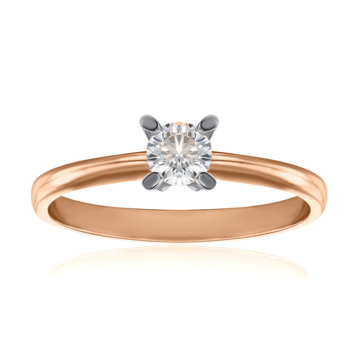 Золотое кольцо с бриллиантом. Артикул 53187/14/1/8310