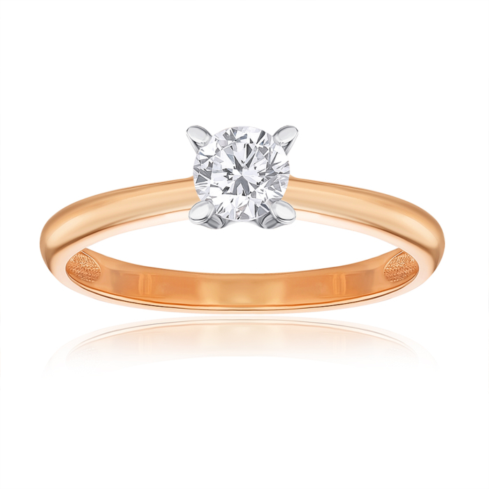 Золотое кольцо с экобриллиантом. Артикул 53187-5-L/14/1/11902