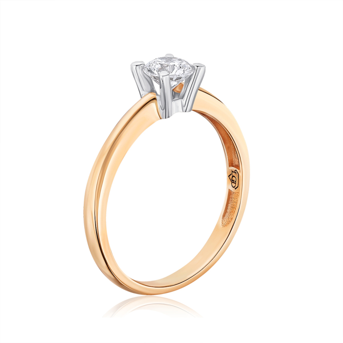 Золотое кольцо с экобриллиантом. Артикул 53187-5-L/14/1/11902