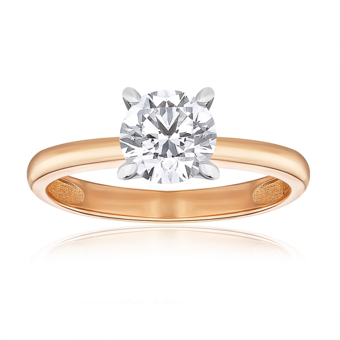 Золотое кольцо с экобриллиантом. Артикул 53187-6-L/14/1/11923