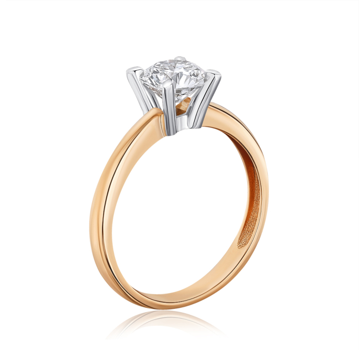 Золотое кольцо с экобриллиантом. Артикул 53187-6-L/14/1/11923