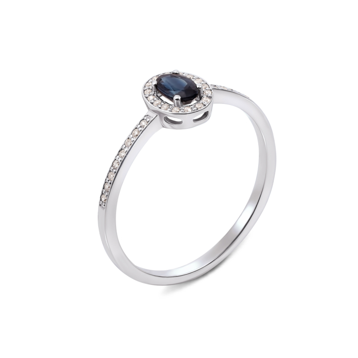 Золотое кольцо с сапфиром и бриллиантами. Артикул 53193/0.8Sб сап