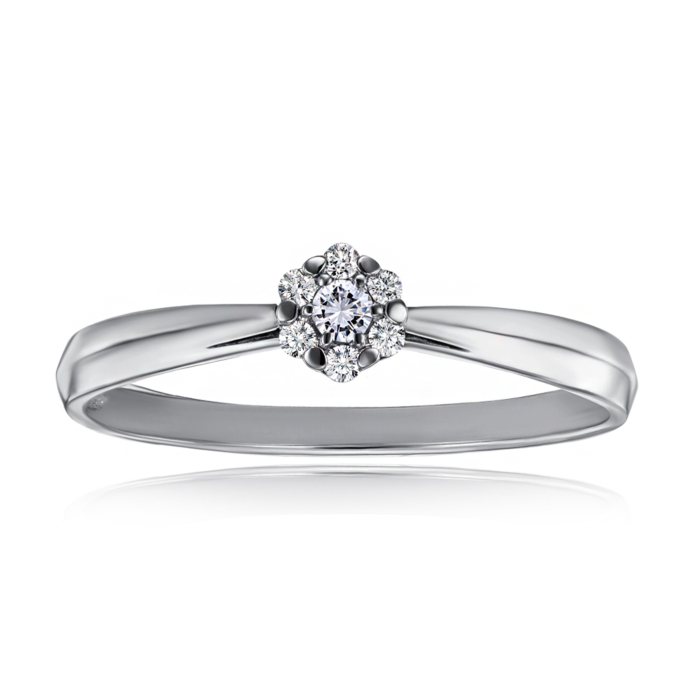 Золота каблучка з діамантами. Артикул 53217/02/1/8095