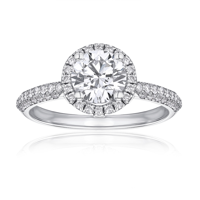 Золотое кольцо с экобриллиантами. Артикул 53219-L/02/1/11926